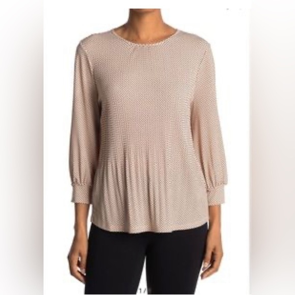 ADRIANNA Papell Bell Sleeve Shirt Size L - Picture 2 of 10